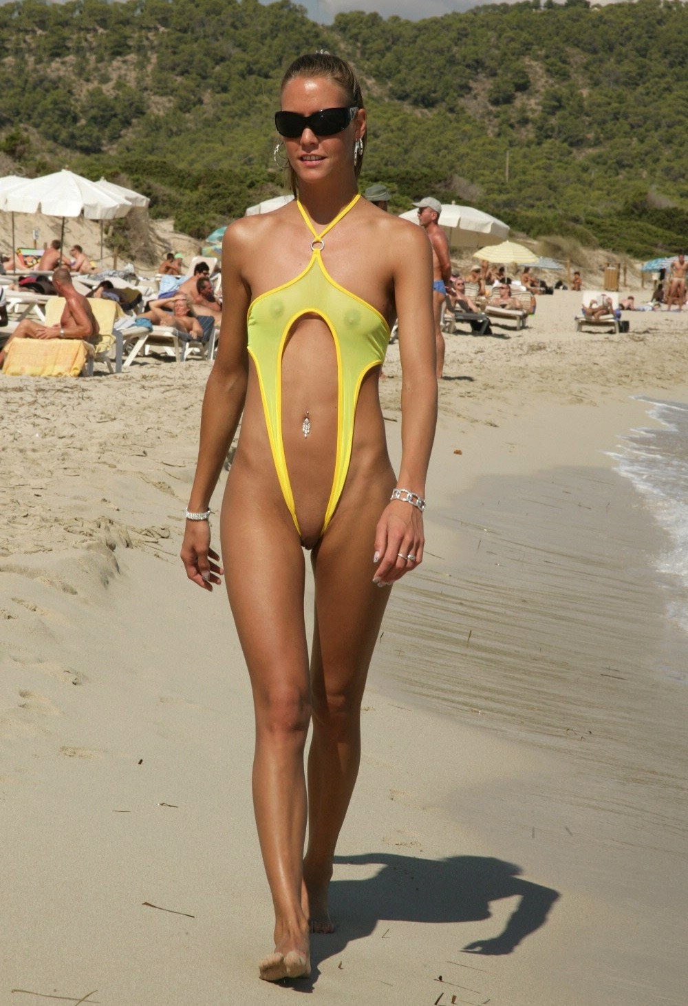 Crotchless beach bikini