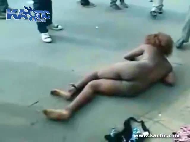 Chinese girl stripped naked for stealing